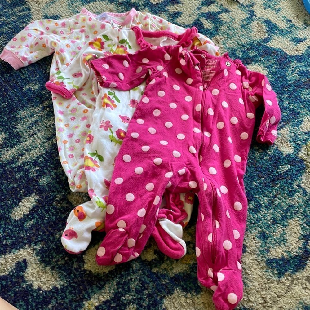 3 for $15 - bundle of 3 Footed PJs